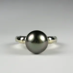 Bamboo Tahitian Pearl Ring in 14K