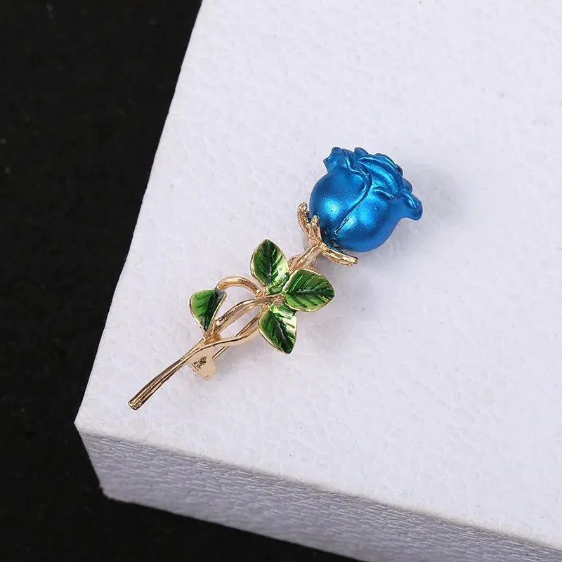 Beautiful Rose Flower Brooches Collection For Women Lady Elegant Flower Pin Summer Design Party Valentine Day Gift