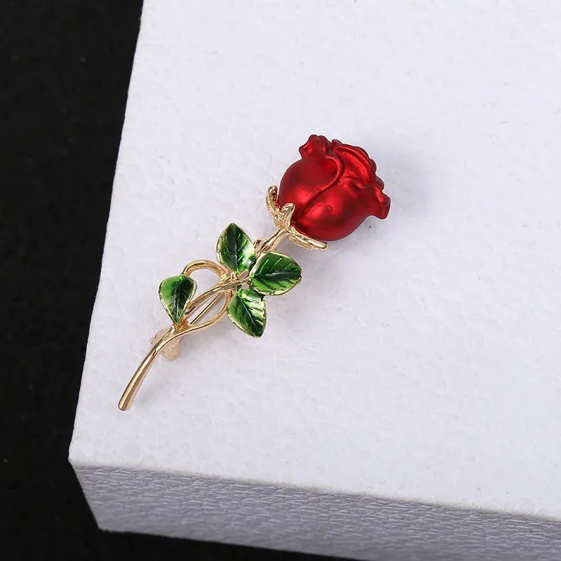 Beautiful Rose Flower Brooches Collection For Women Lady Elegant Flower Pin Summer Design Party Valentine Day Gift