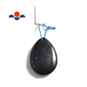 Black Arfvedsonite Pendant Teardrop or Irregular Shape Approx 30x40mm