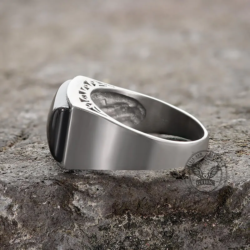 Black Zircon Stainless Steel Minimalism Ring
