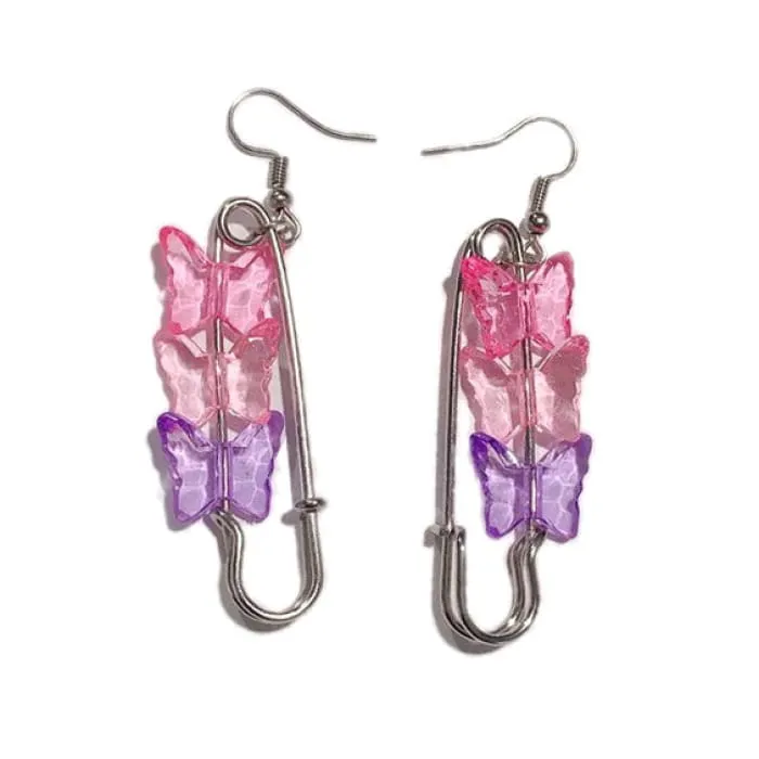 Butterfly Safety Pin Earrings
