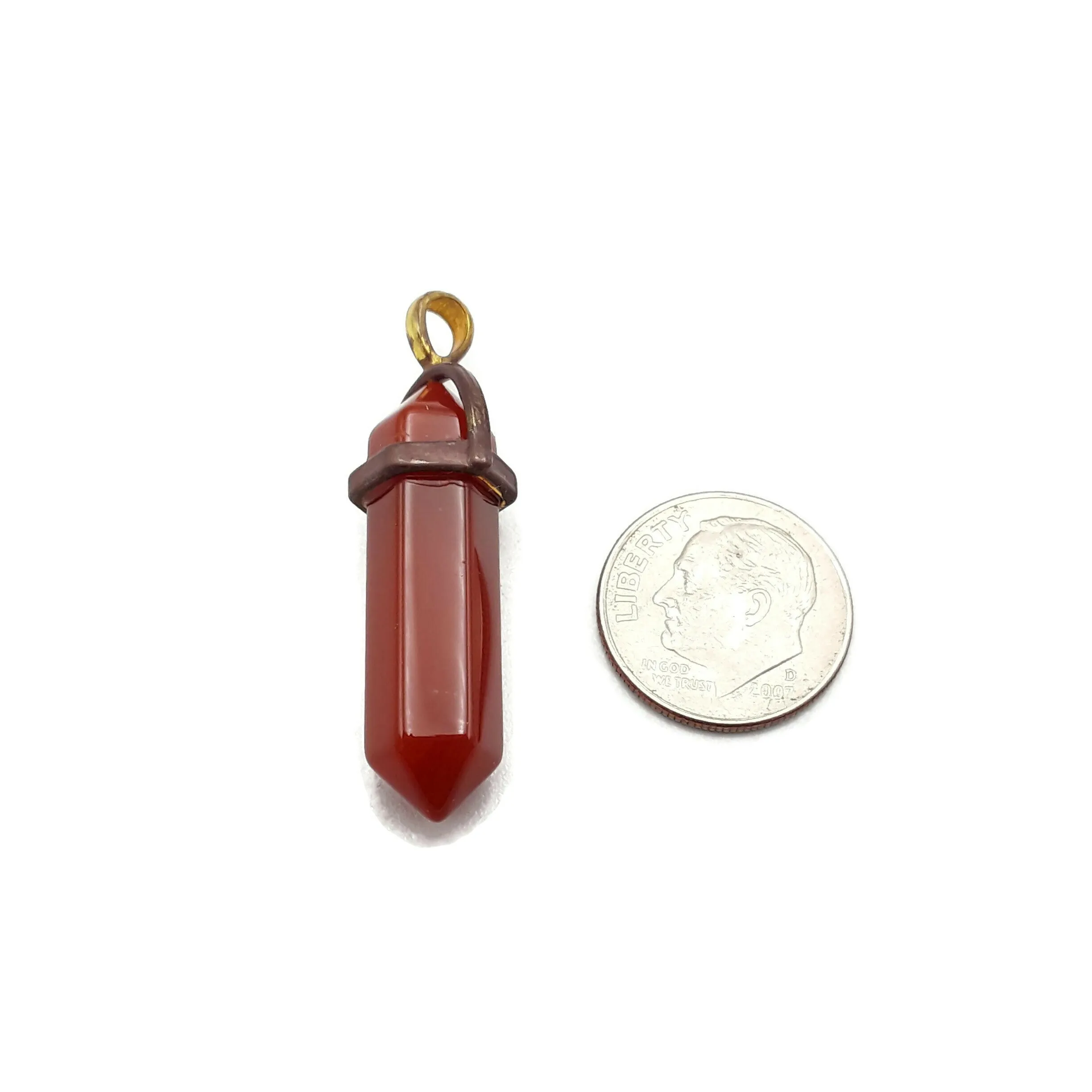 Carnelian Pendulum Pendant Healing Point Size 40x8mm
