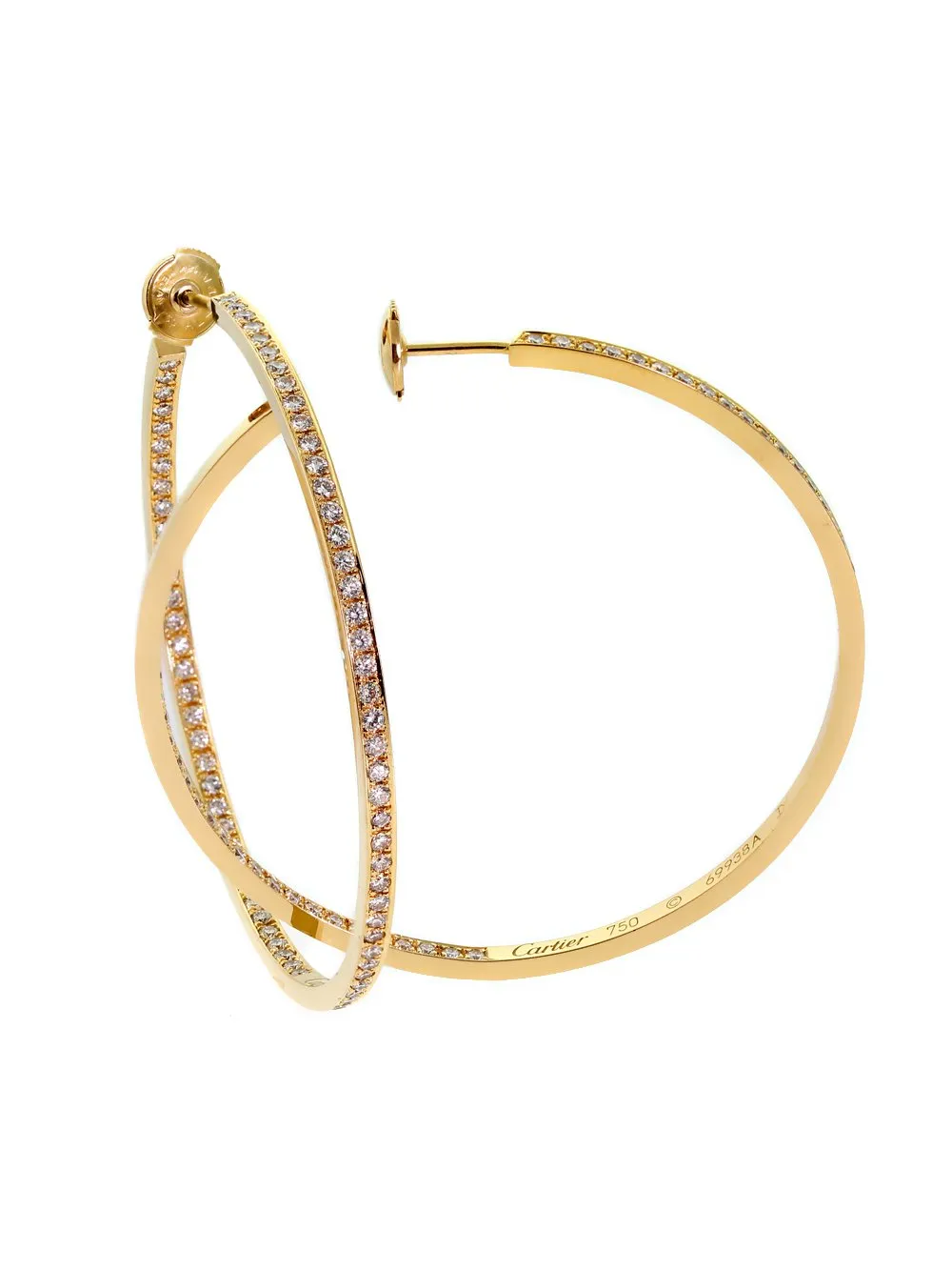 Cartier Diamond Gold Hoop Large Earrings