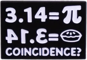 Cartoon Math Enamel Pin Mathematics Pi Brooch Lapel Pin Shirt Bag Collar Decoration Jewelry Fun Science Student Gifts for Math Lover Students Friends, Black
