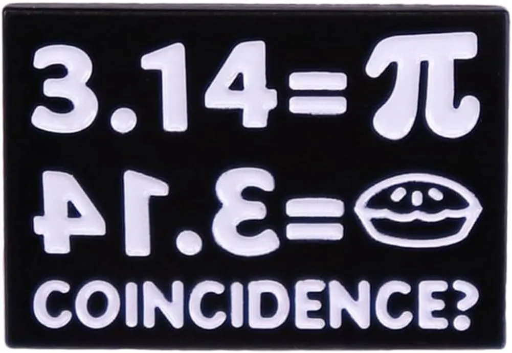 Cartoon Math Enamel Pin Mathematics Pi Brooch Lapel Pin Shirt Bag Collar Decoration Jewelry Fun Science Student Gifts for Math Lover Students Friends, Black