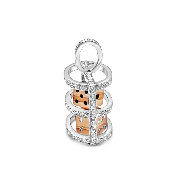 Casino Royale Diamond Set Dice Pendant E.905