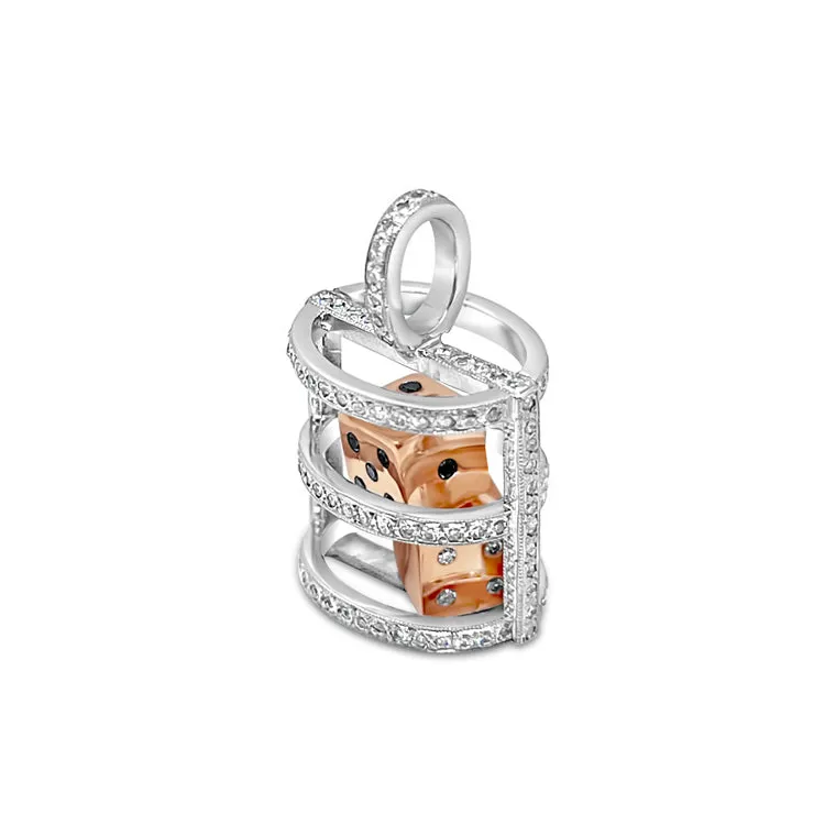 Casino Royale Diamond Set Dice Pendant E.905