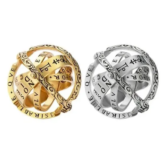 Celestial Sphere: Golden Astronomical Ball Rotating Ring