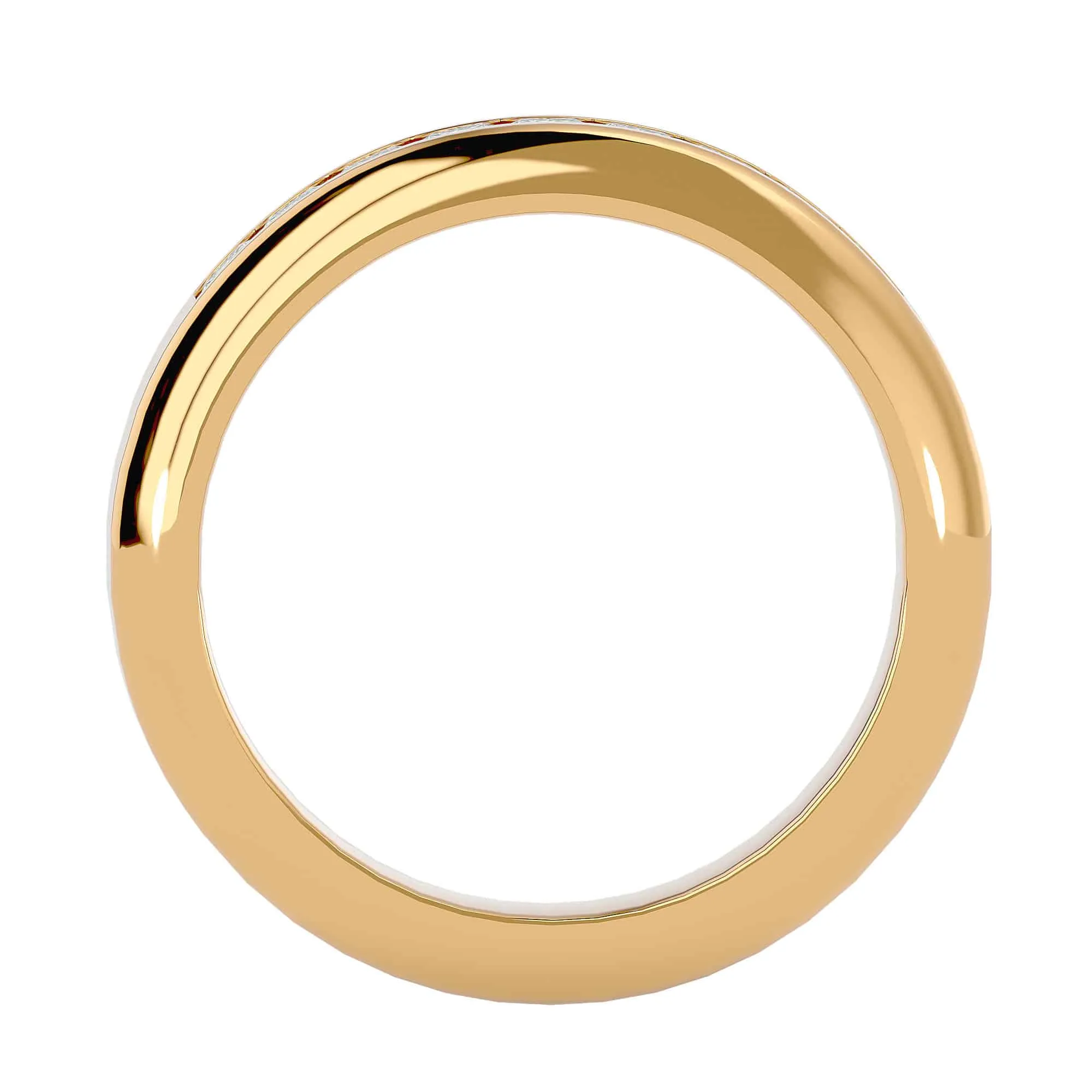 Channel-Set Square Diamond Men's Wedding Ring