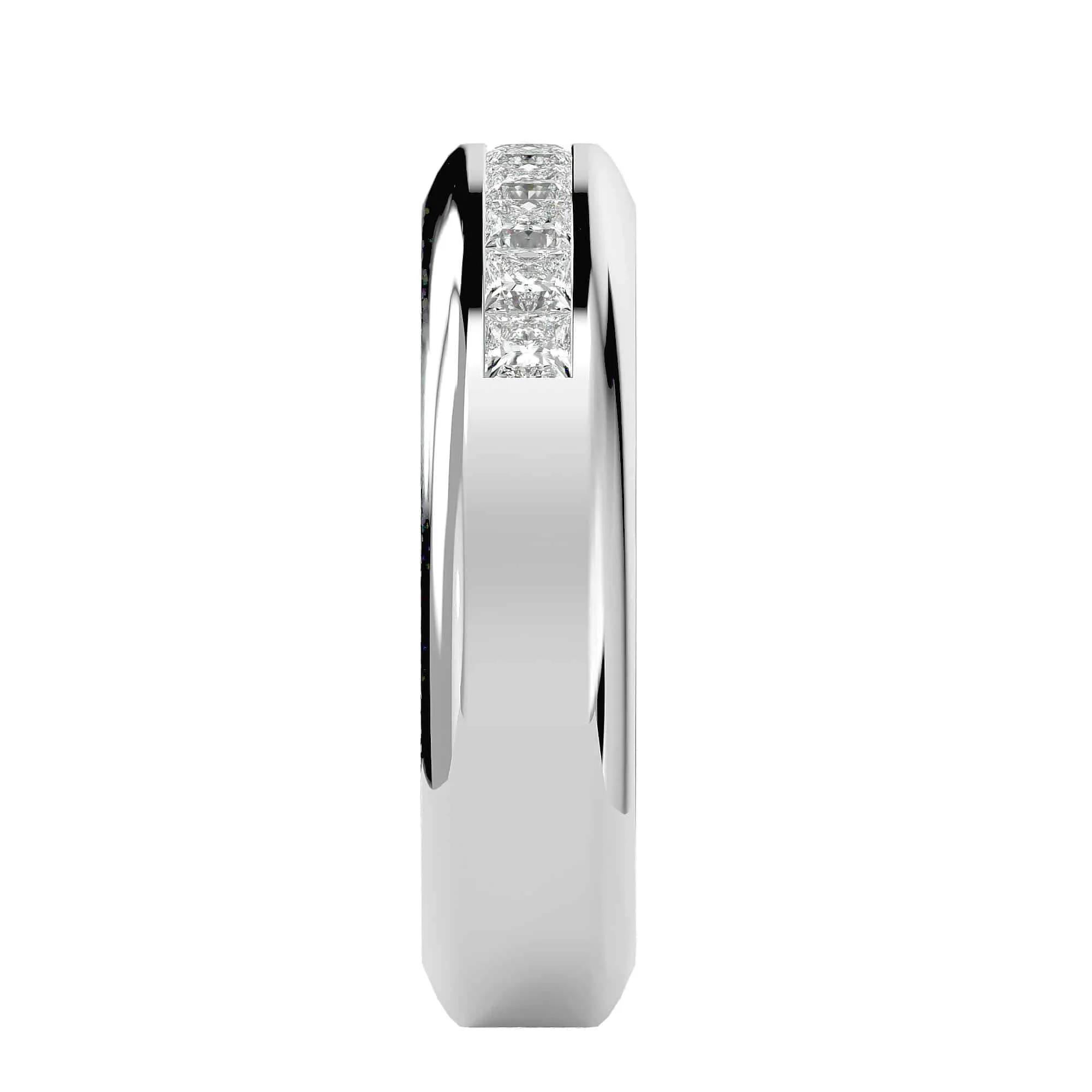Channel-Set Square Diamond Men's Wedding Ring