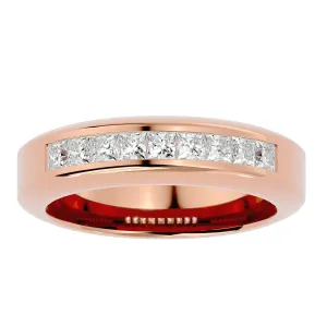 Channel-Set Square Diamond Men's Wedding Ring