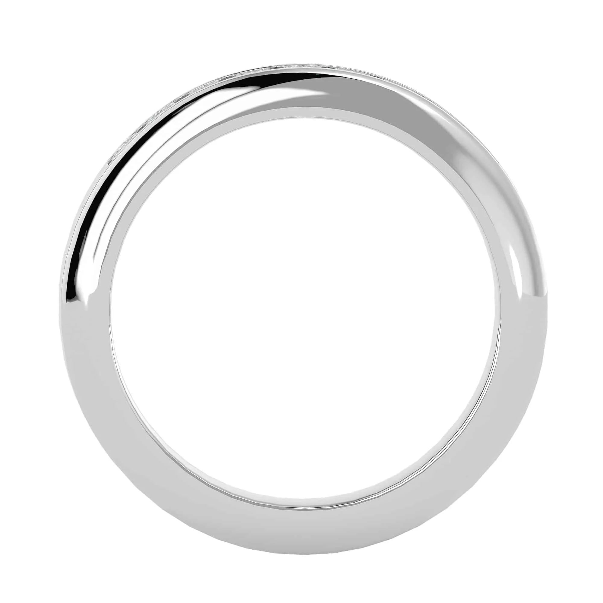 Channel-Set Square Diamond Men's Wedding Ring
