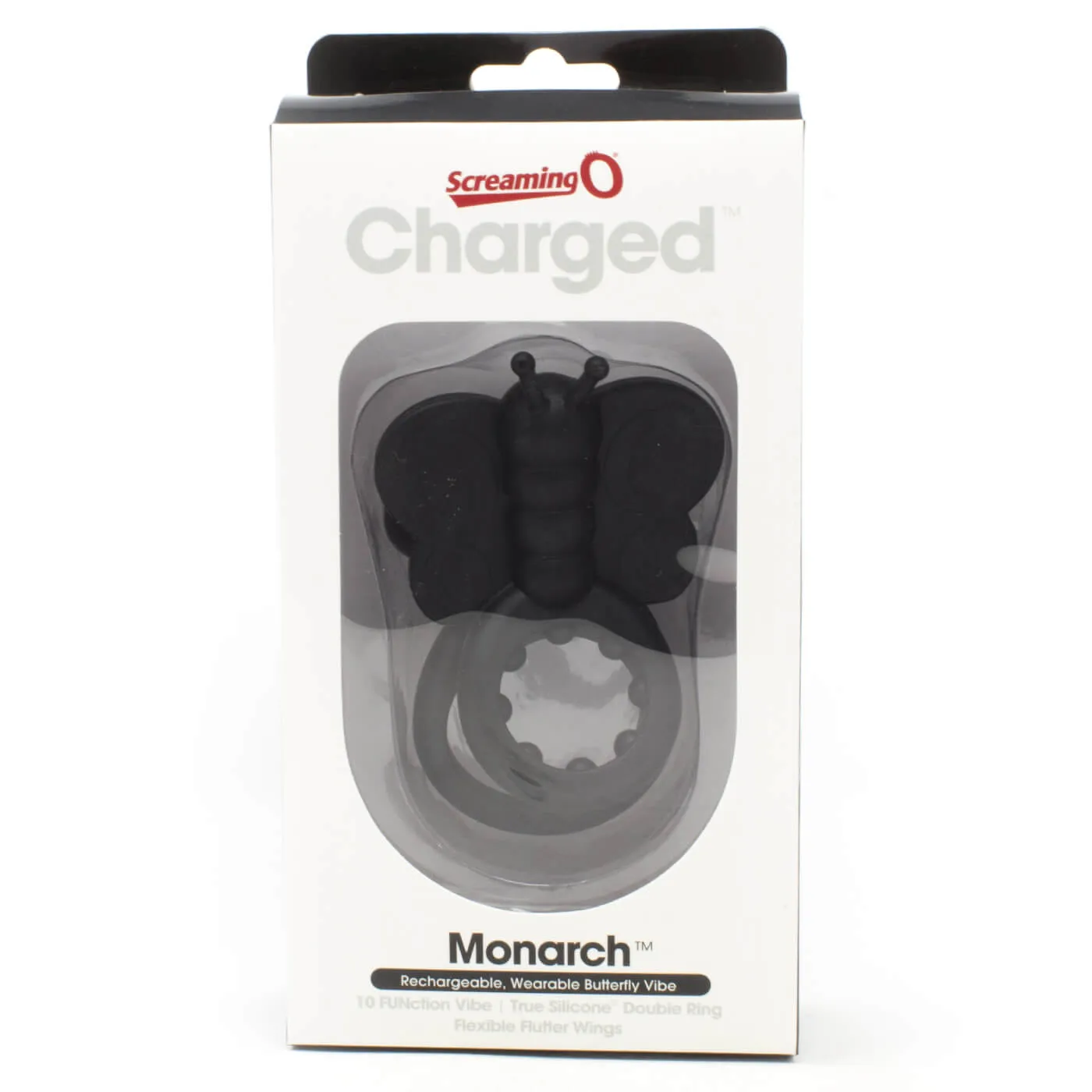 Charged Monarch Butterfly 10 Functions USB Rechargeable Powerful Vibrating Cock Ring