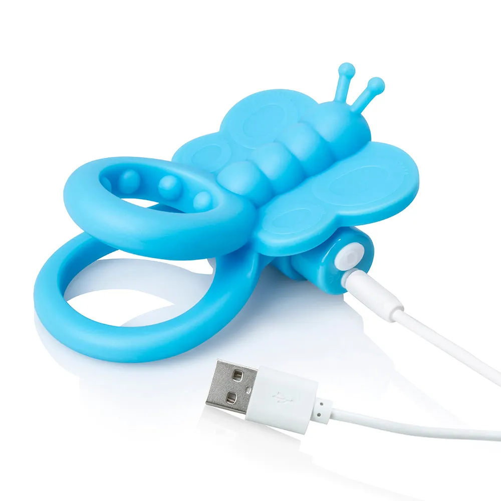 Charged Monarch Butterfly 10 Functions USB Rechargeable Powerful Vibrating Cock Ring