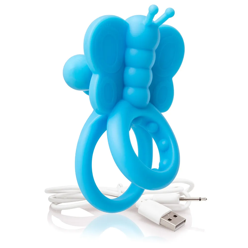 Charged Monarch Butterfly 10 Functions USB Rechargeable Powerful Vibrating Cock Ring