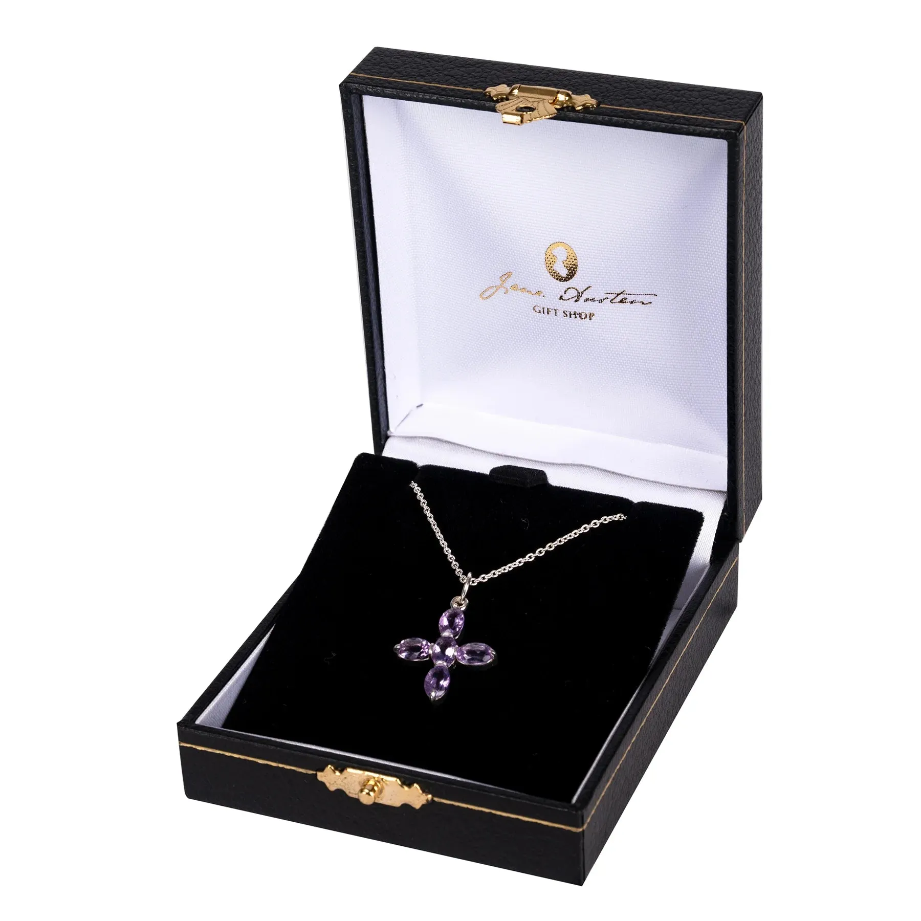 Charlotte Amethyst and Sterling Silver Cross Necklace