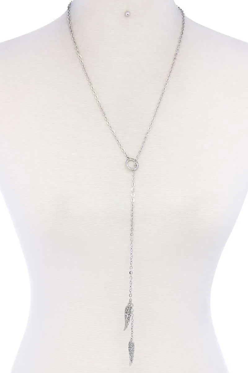 Chic Fashion Rhinestone Leaf Necklace And Earring Set