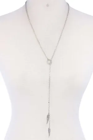 Chic Fashion Rhinestone Leaf Necklace And Earring Set