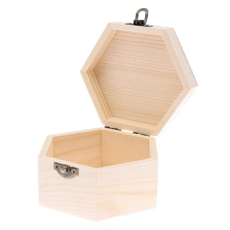 Chic Hexagonal Wooden Ring Stand - Stylish Jewelry Organizer for Couples
