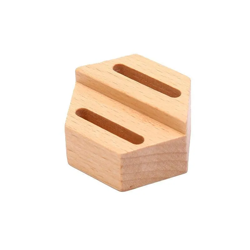 Chic Hexagonal Wooden Ring Stand - Stylish Jewelry Organizer for Couples