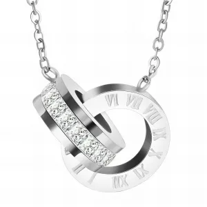 Chic Linked Circles Pendant necklace, Stainless Steel