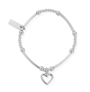ChloBo Sterling Silver Children's Cute Mini Open Heart Bracelet