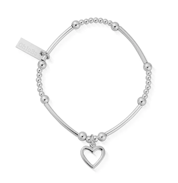 ChloBo Sterling Silver Children's Cute Mini Open Heart Bracelet