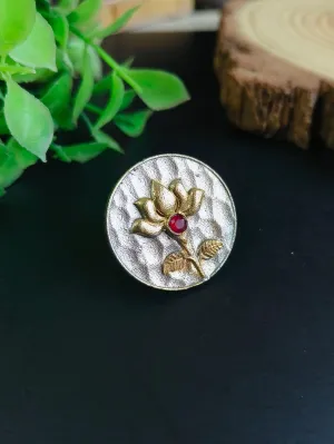 Coin Shaped Oxidised Ring | Sarichka