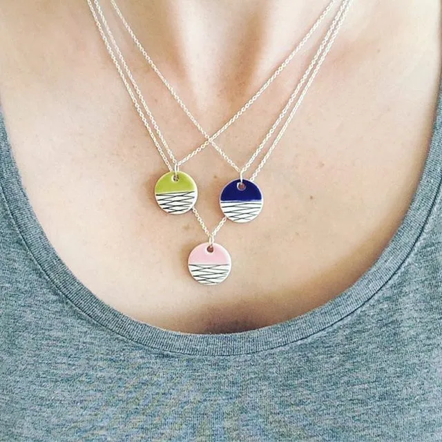 Colourful minimalist geometric ceramic pendants