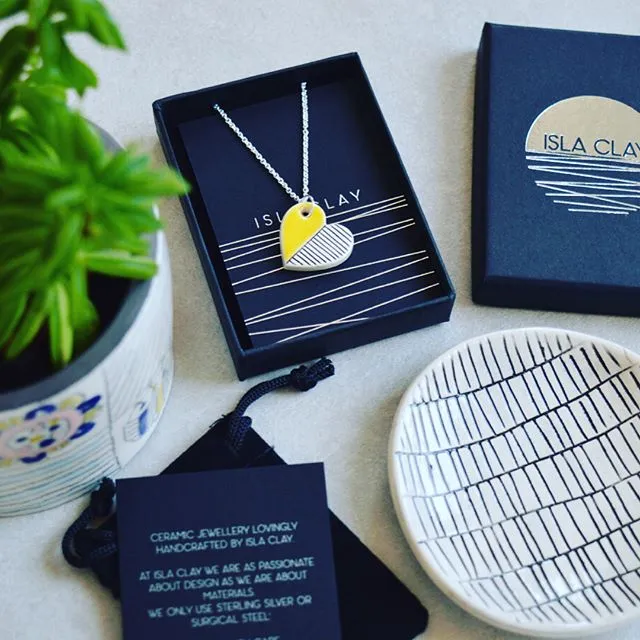 Colourful minimalist geometric ceramic pendants