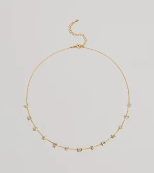 Dainty Chic Geometric Charm Rhinestone Necklace