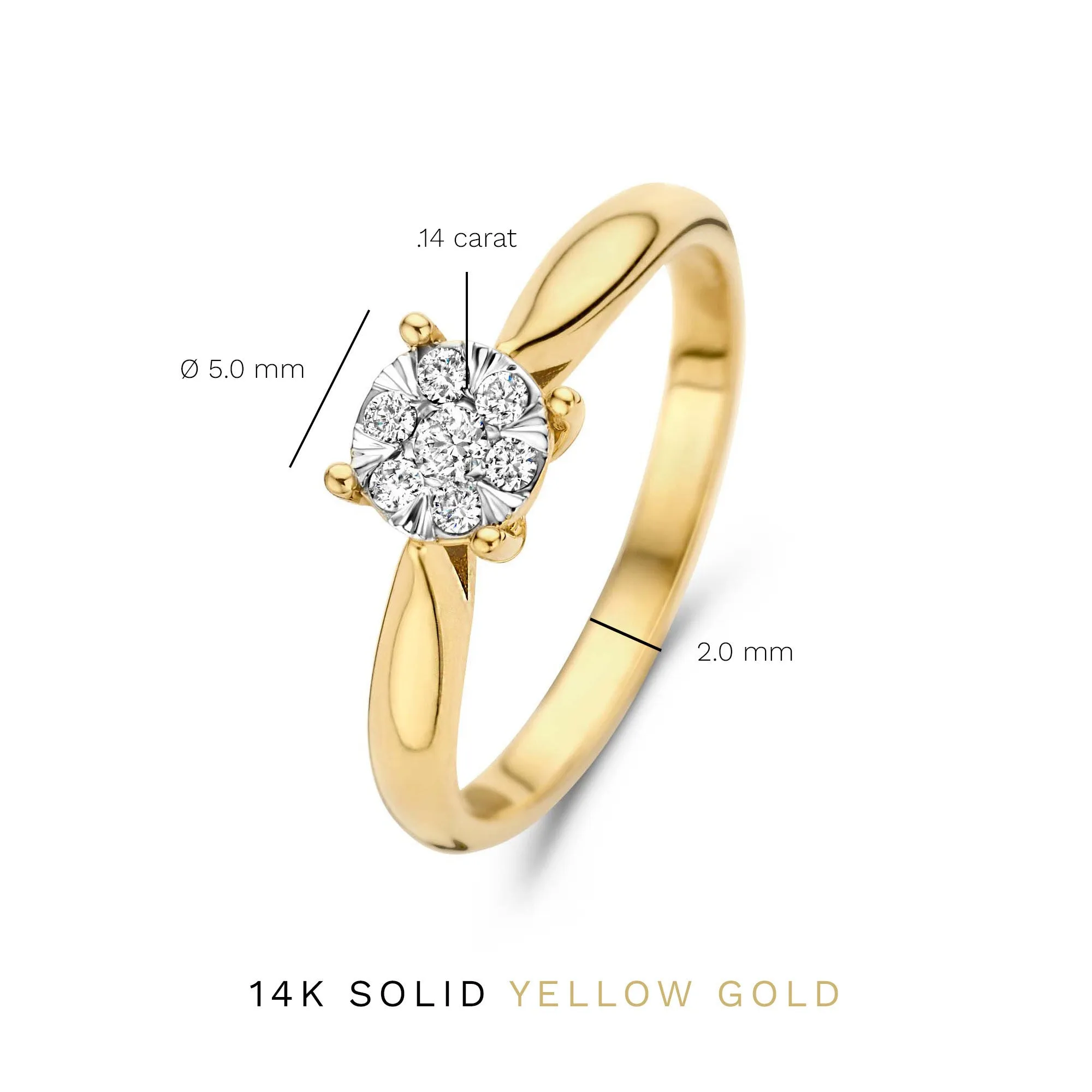 De la Paix Hanaé 14 karat gold ring with diamond 0.14 carat