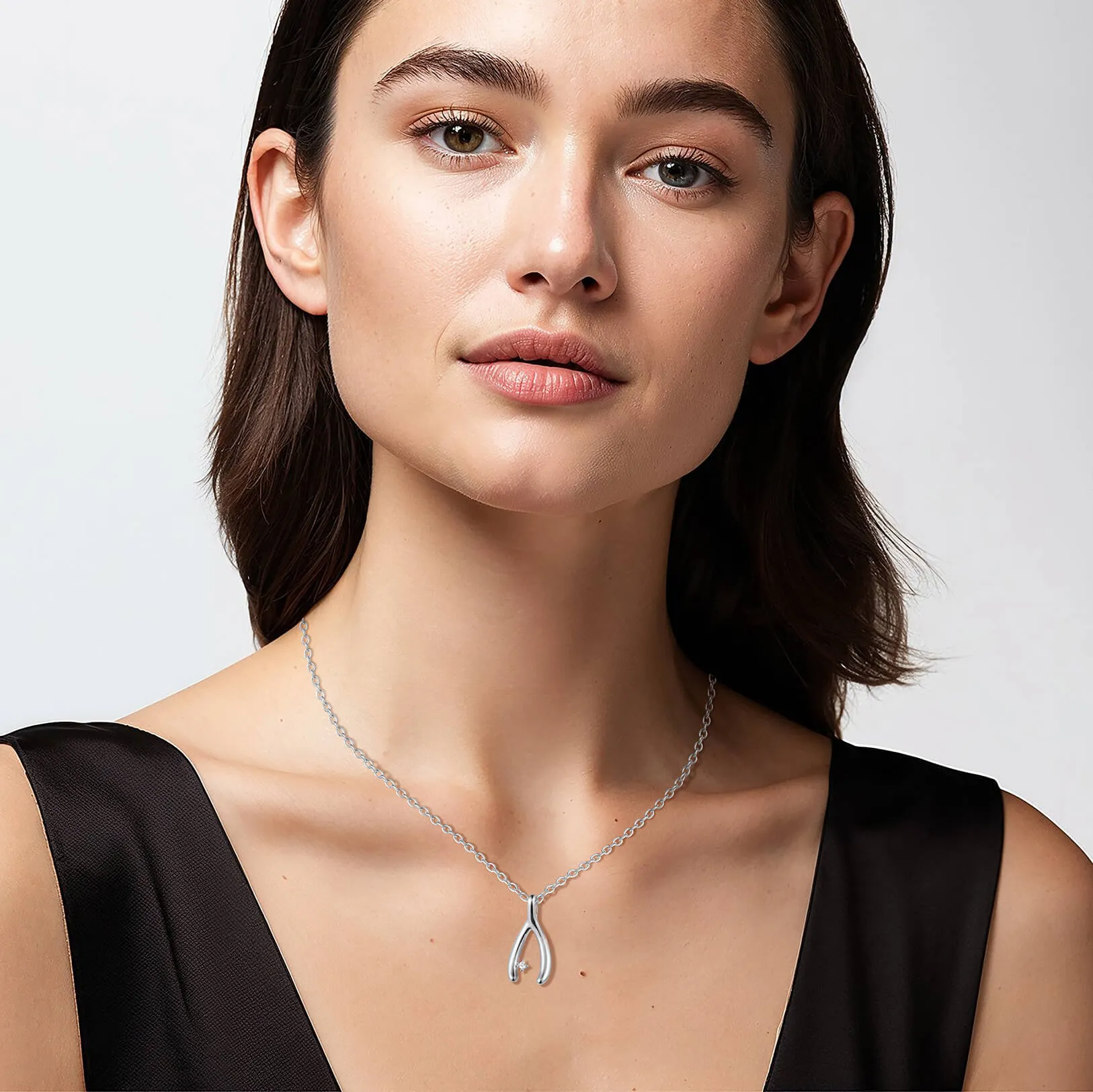 Diamond Wishbone Pendant