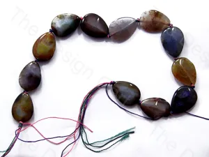 Drop Shaped Black-Brown Natural Agate Stones