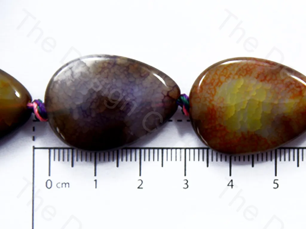 Drop Shaped Black-Brown Natural Agate Stones