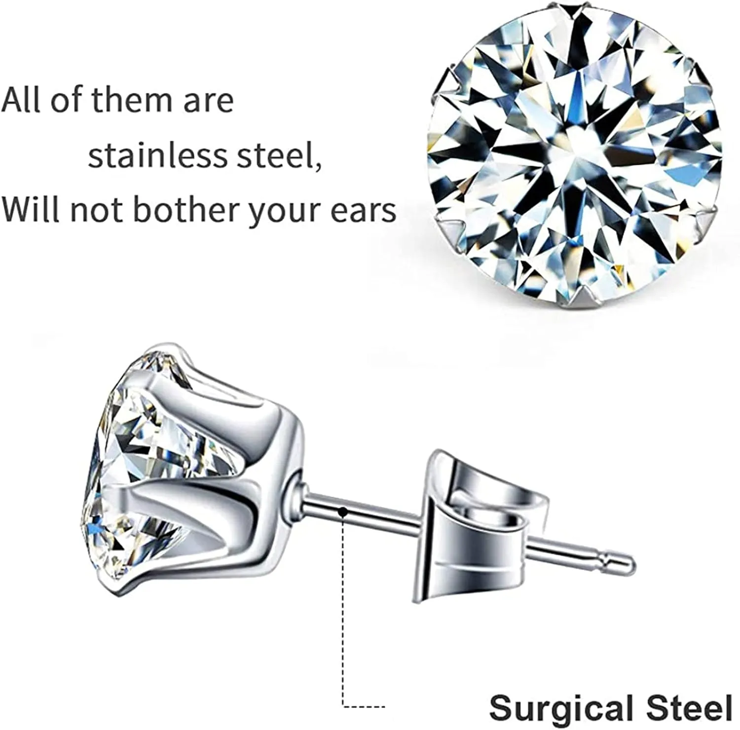 Earrings for Girls Hypoallergenic Diamond Stud Earrings for Women Cute Heart Hypoallergenic Stud Silver Earrings Inspirational Design Gold Earrings