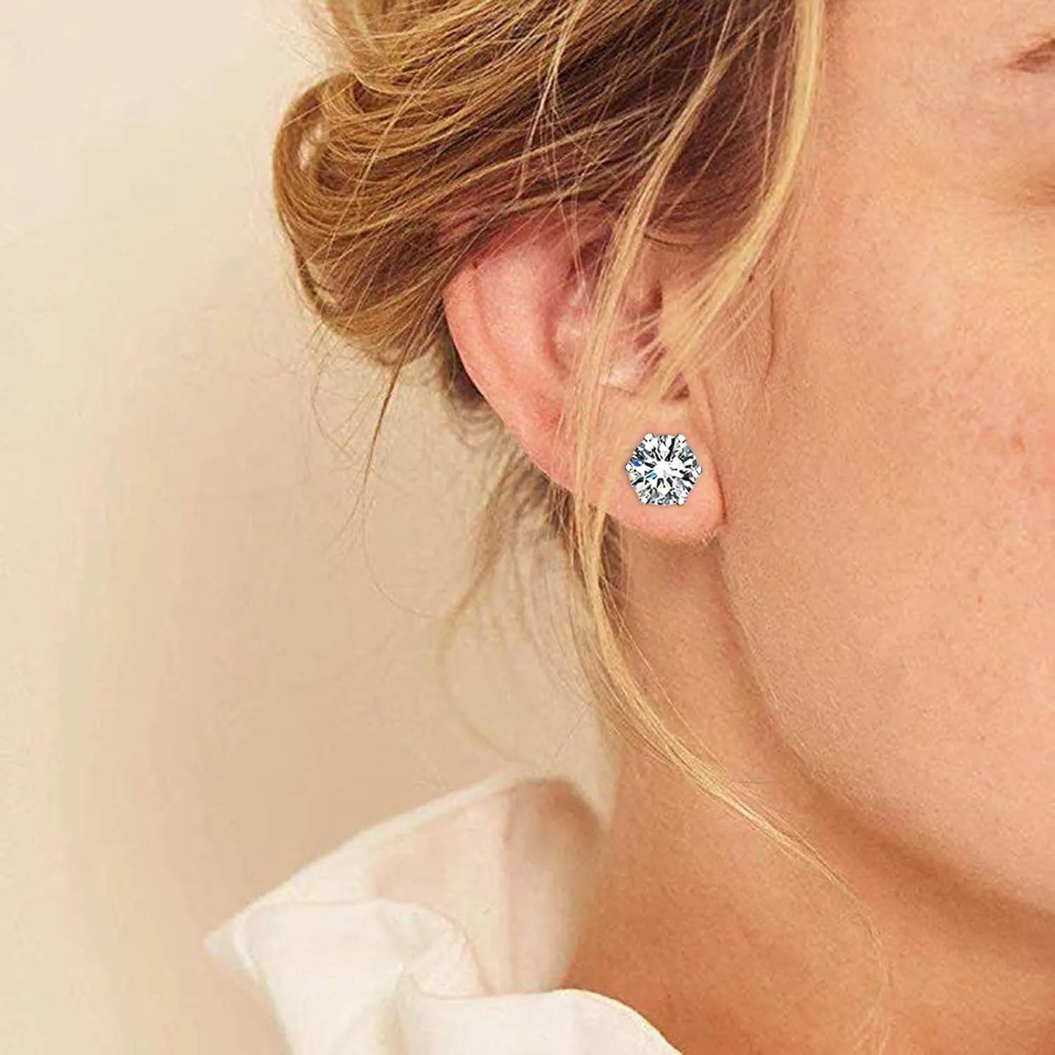 Earrings for Girls Hypoallergenic Diamond Stud Earrings for Women Cute Heart Hypoallergenic Stud Silver Earrings Inspirational Design Gold Earrings