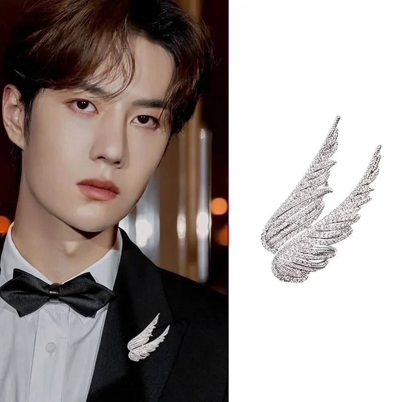 Elegant Pin Wings Alloy Inlay Rhinestones Women'S Brooches