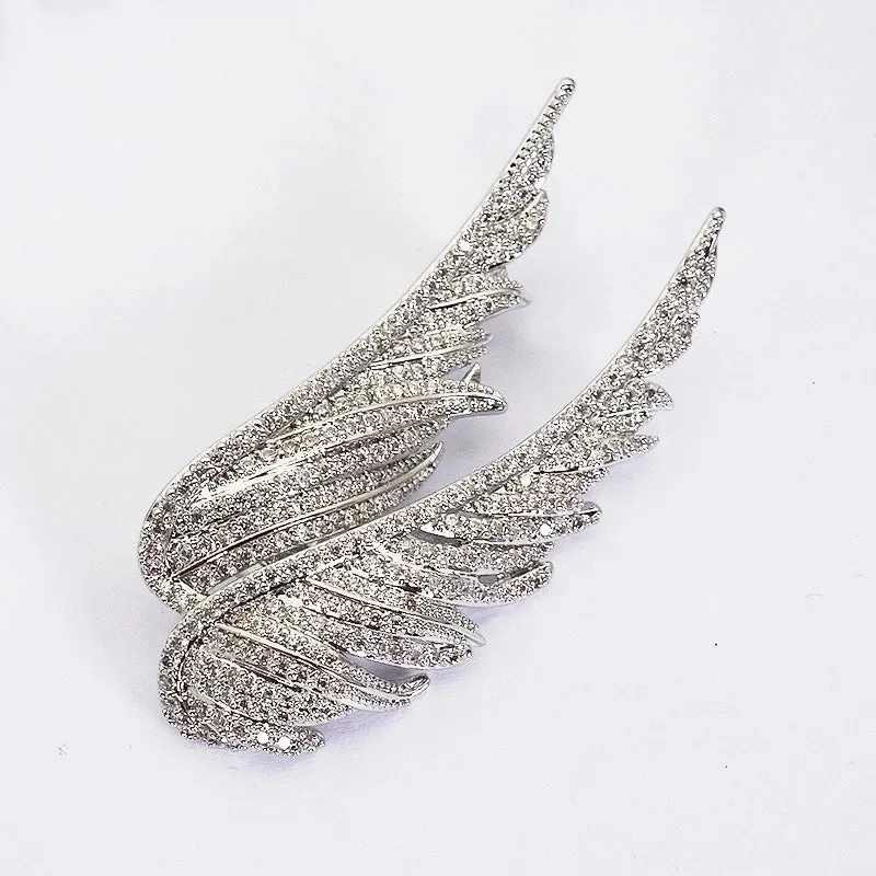 Elegant Pin Wings Alloy Inlay Rhinestones Women'S Brooches
