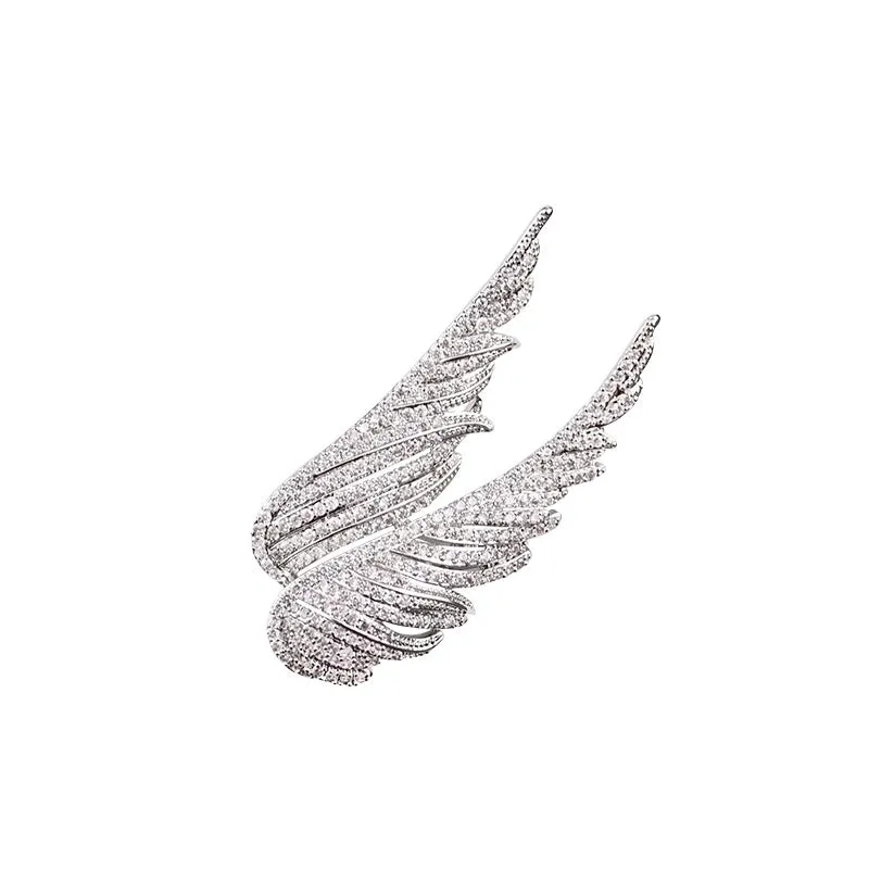 Elegant Pin Wings Alloy Inlay Rhinestones Women'S Brooches