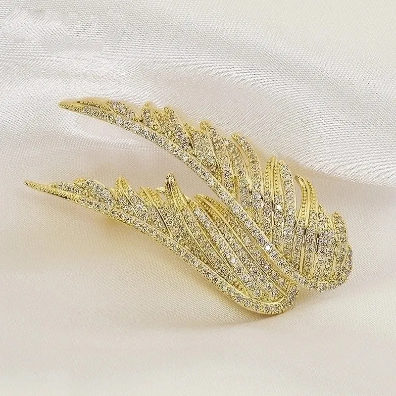 Elegant Pin Wings Alloy Inlay Rhinestones Women'S Brooches