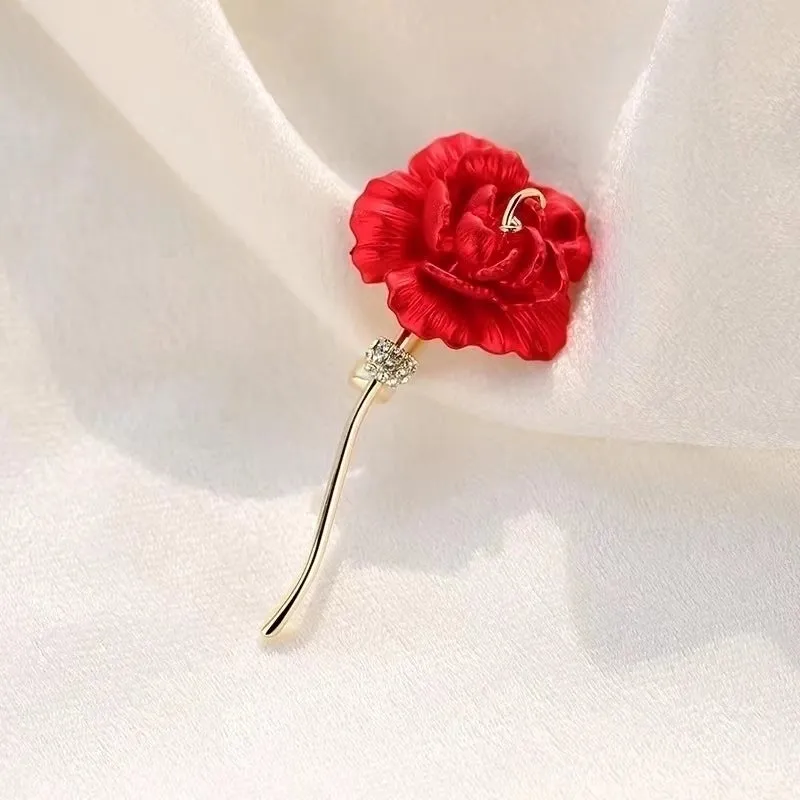 Elegant Simple Style Pin Rose Flower Alloy Plating Women's Brooches