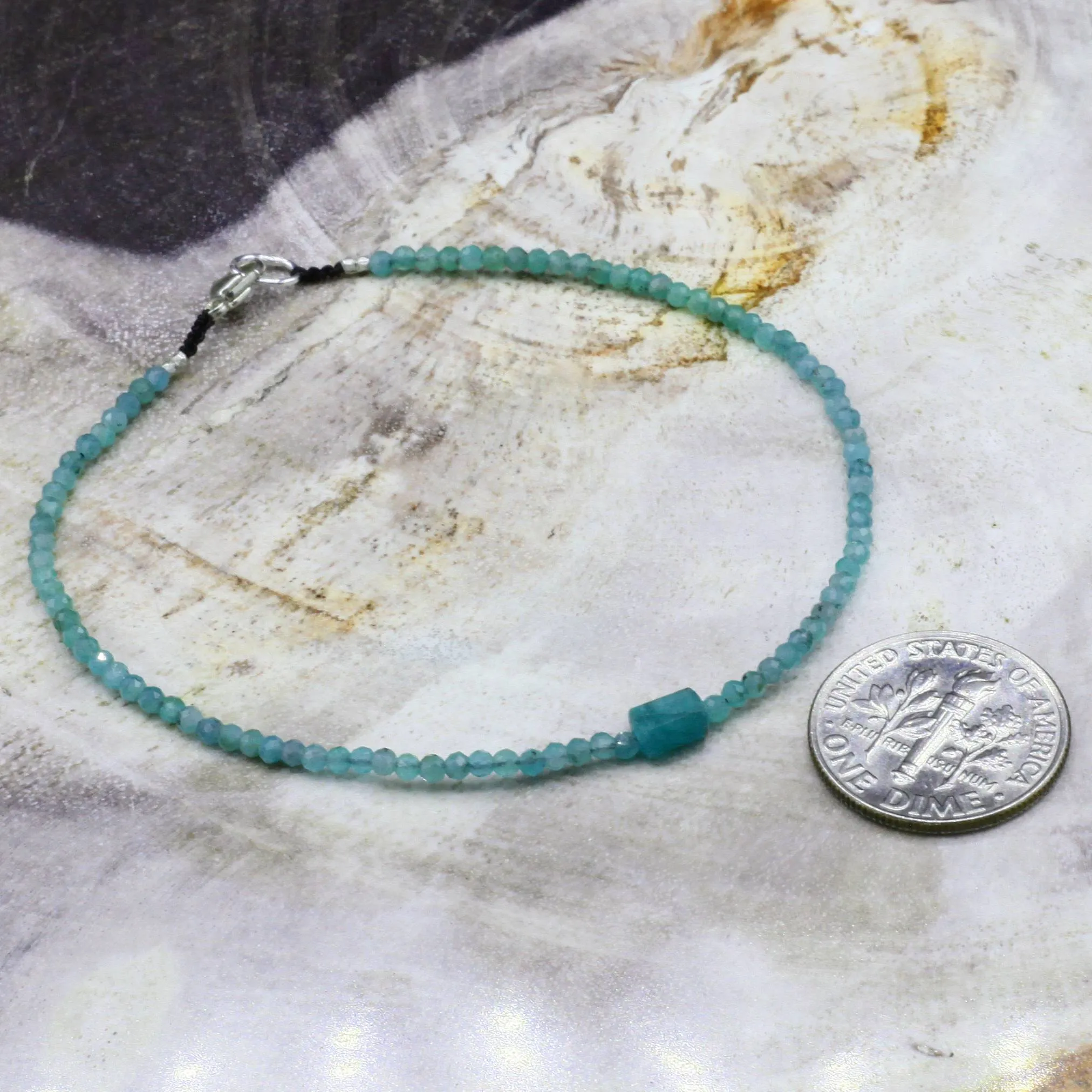 Emerald   Sterling Silver Beaded Bracelet