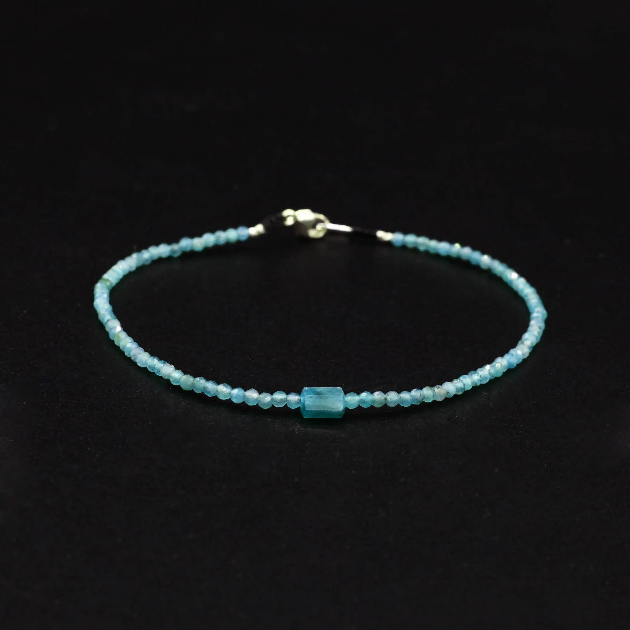 Emerald   Sterling Silver Beaded Bracelet