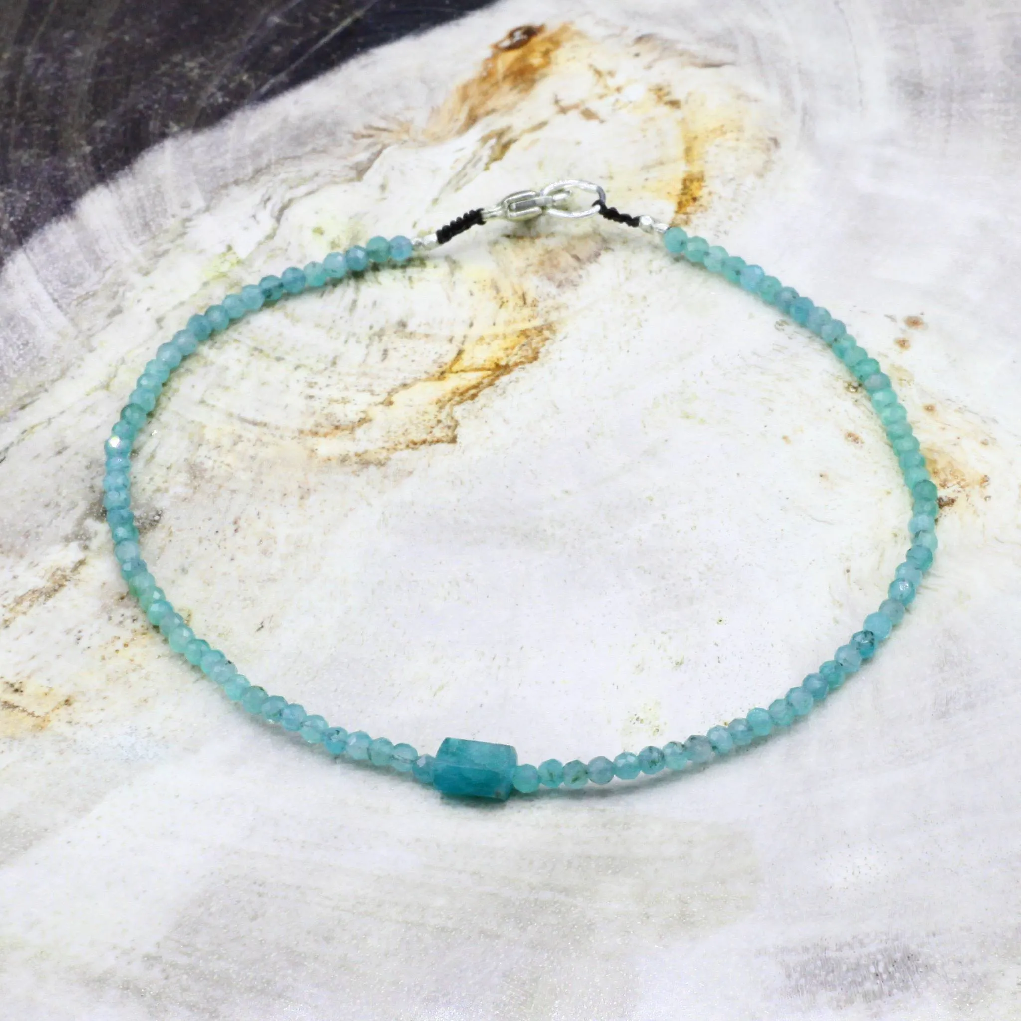 Emerald   Sterling Silver Beaded Bracelet