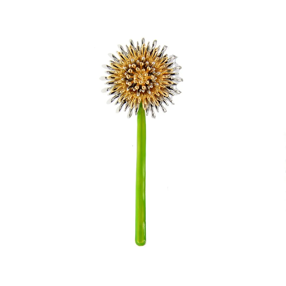 Enamel Dandelion Brooches For Women Flower Pin Elegant Spring Design Jewelry