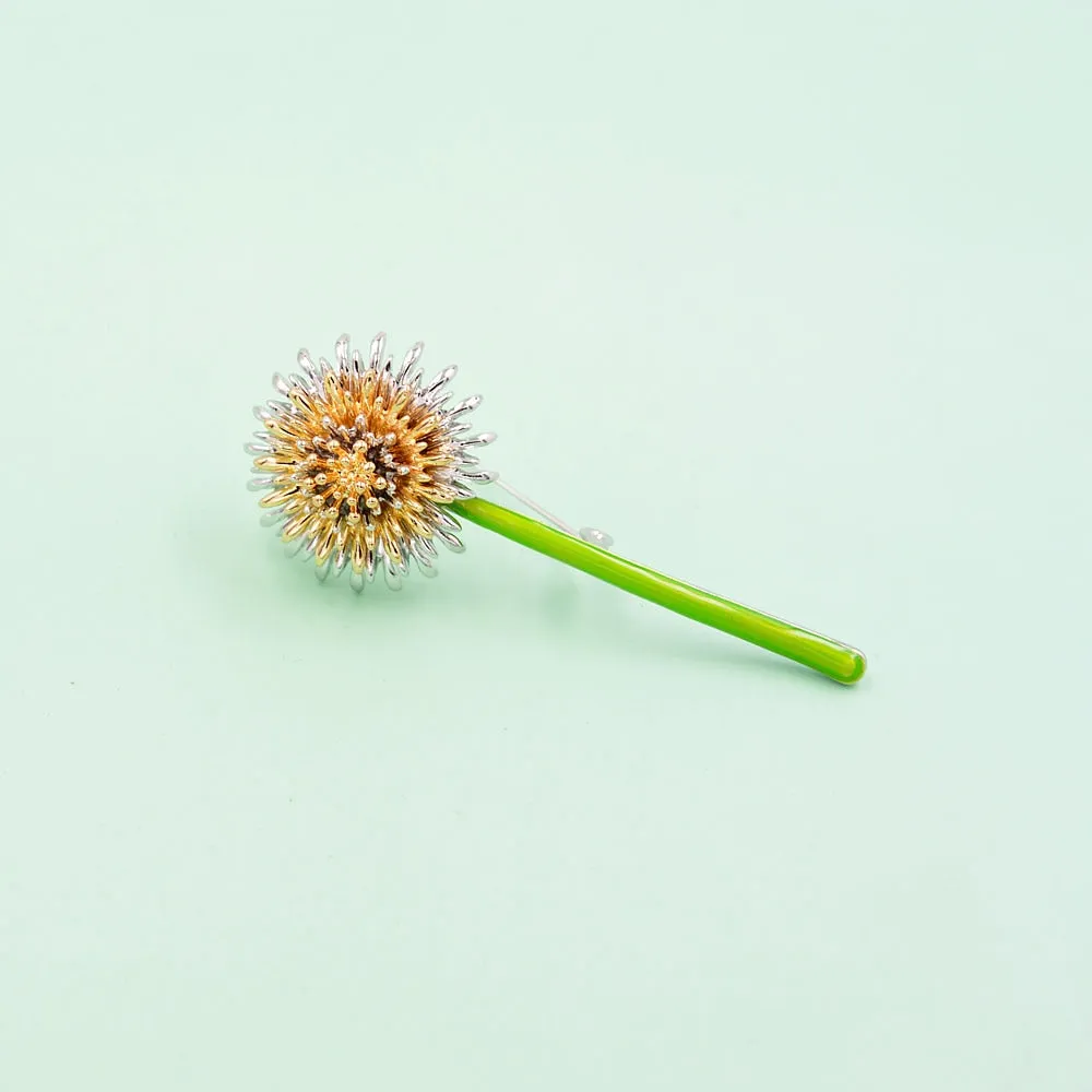 Enamel Dandelion Brooches For Women Flower Pin Elegant Spring Design Jewelry
