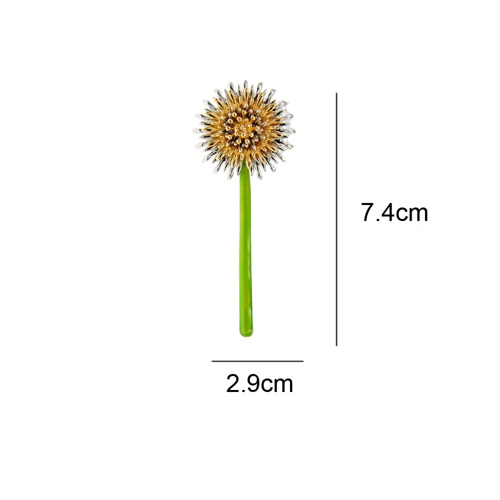 Enamel Dandelion Brooches For Women Flower Pin Elegant Spring Design Jewelry
