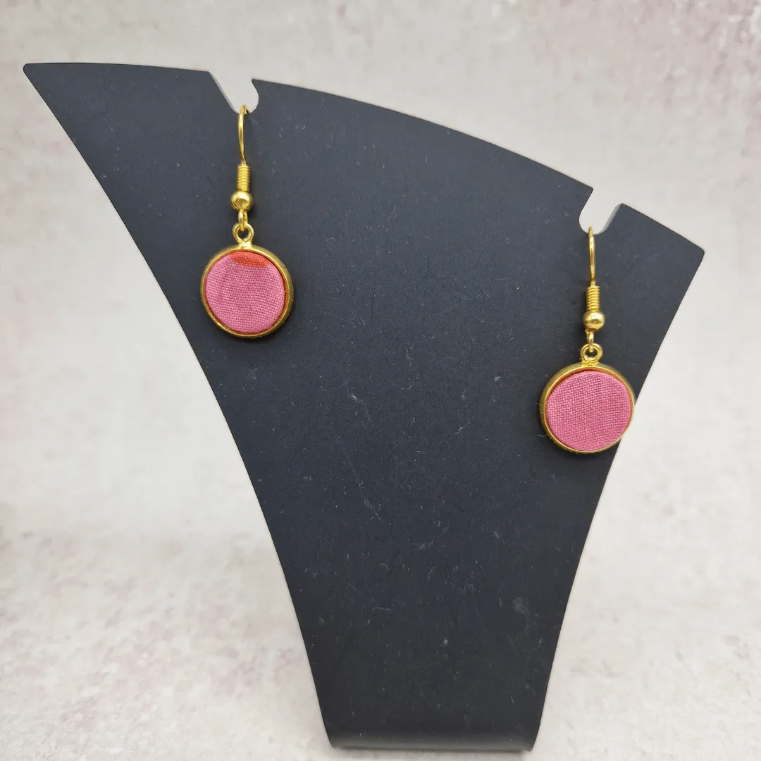 Fabric cabochon style earrings. various designs